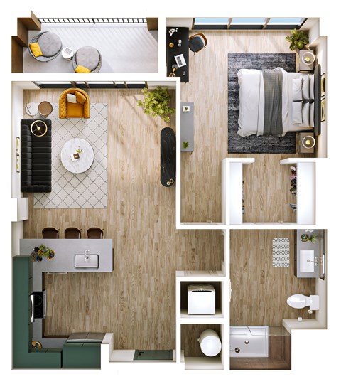 Stella at Star Metals A4 One Bedroom Floor Plan